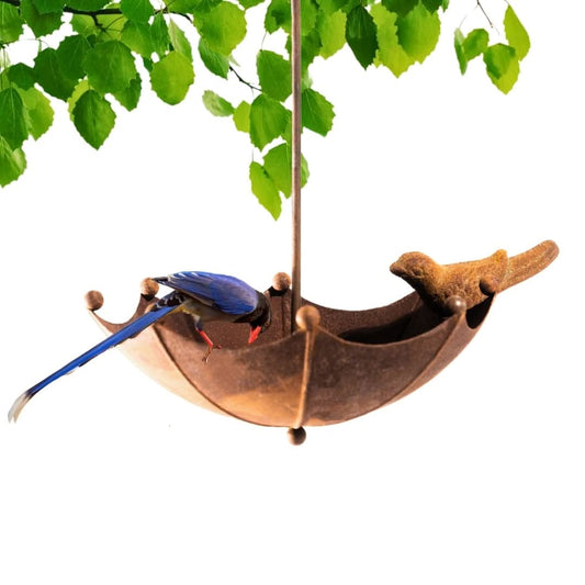 Hanging Umbrella Bird Bath Bird Feeder Cast Iron