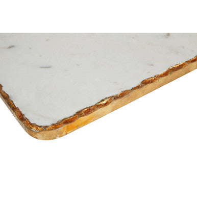 Empire White Marble And Gold Serving Paddle Board