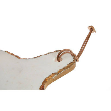 Empire White Marble And Gold Serving Paddle Board