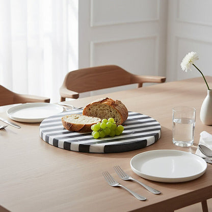 Soma Small Black and White Marble Round Cheese Board