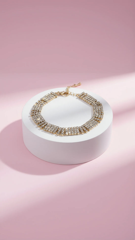 Gold Cutout Flexi Crystal Bracelet