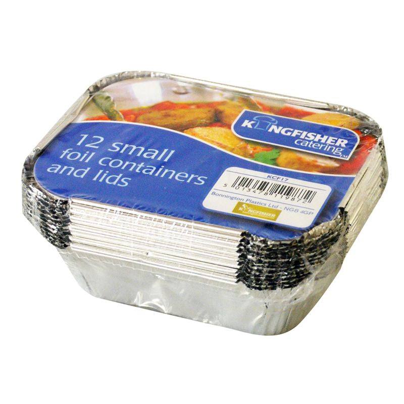 Kingfisher Small Foil Containers With Lids Pack 12