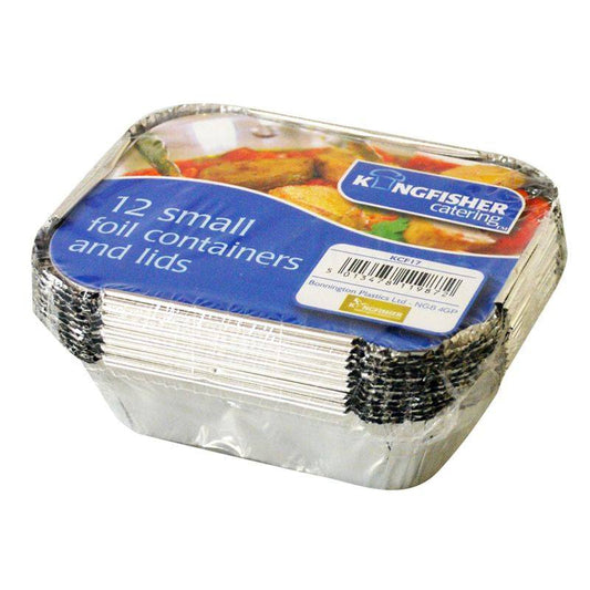 Kingfisher Small Foil Containers With Lids Pack 12