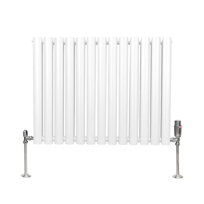 Oval Column Radiator & Valves - 600mm x 780mm White