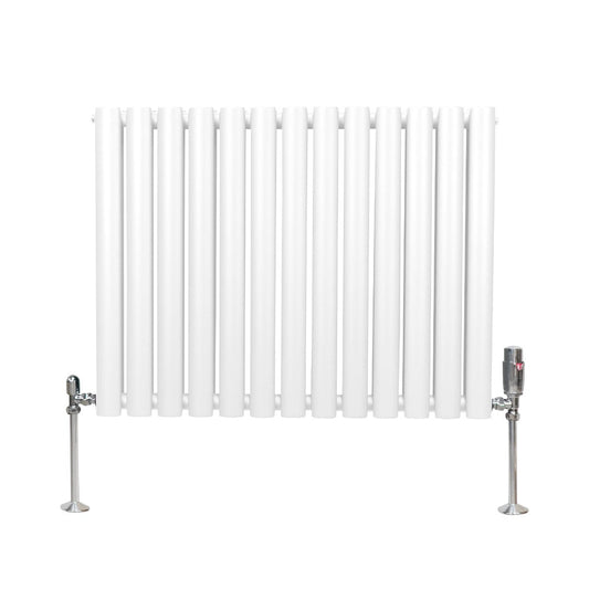 Oval Column Radiator & Valves - 600mm x 780mm White