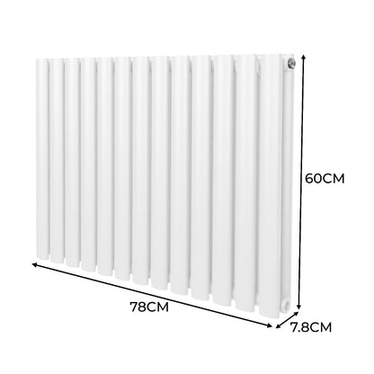 Oval Column Radiator & Valves - 600mm x 780mm White