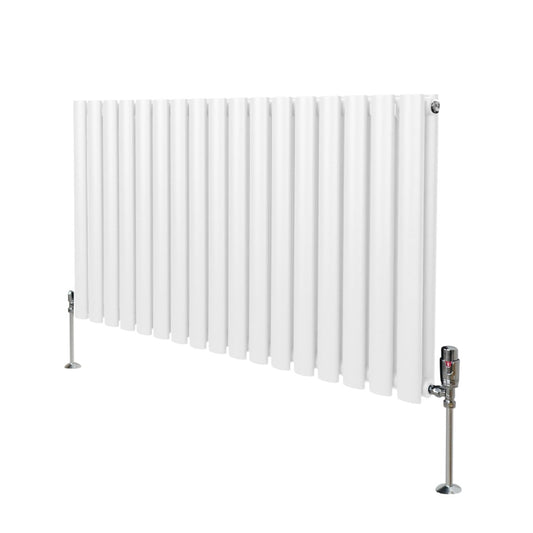 Oval Column Radiator & Valves - 600mm x 1020mm White