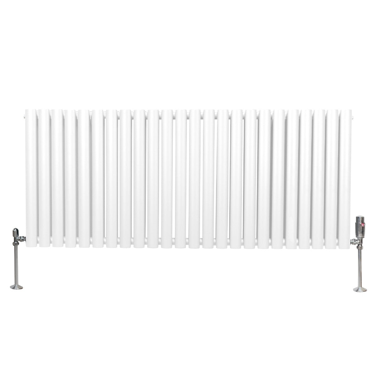 Oval Column Radiator & Valves - 600mm x 1440mm White