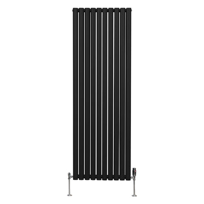 Oval Column Radiator & Valves - 1800mm x 600mm Black