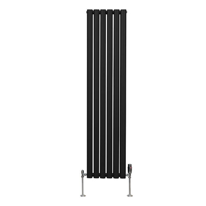 Oval Column Radiator & Valves - 1600mm x 360mm Black