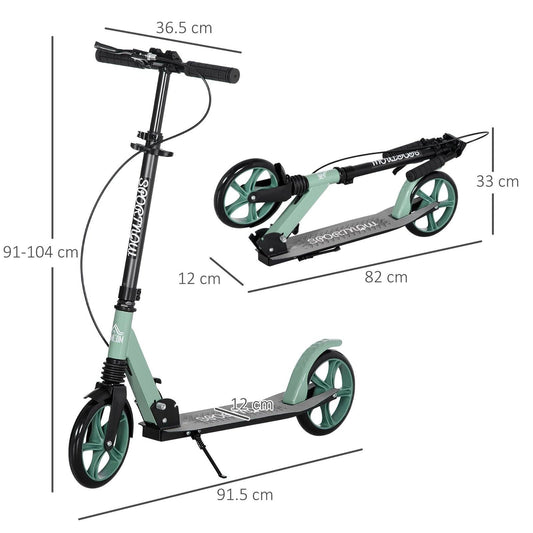 One-click Folding Kick Scooter for 14+ w/ Adjustable Handlebar