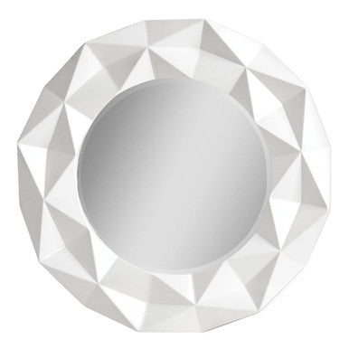 Stockholm White High Gloss Round Wall Mirror