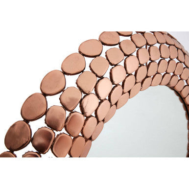Templar Pebble Design Copper Finish Round Wall Mirror