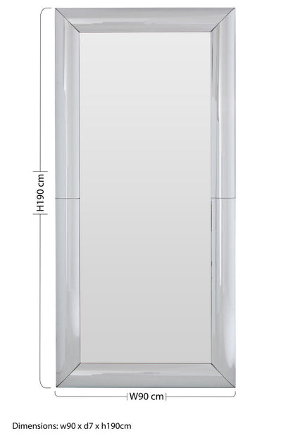 Petillo Thick Silver Frame Large Rectangular Wall Mirror