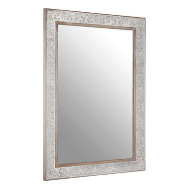 Yasmina Antique Silver Rectangular Wall Mirror