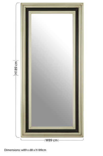 Camila Black and Silver Rectangle Wall Mirror