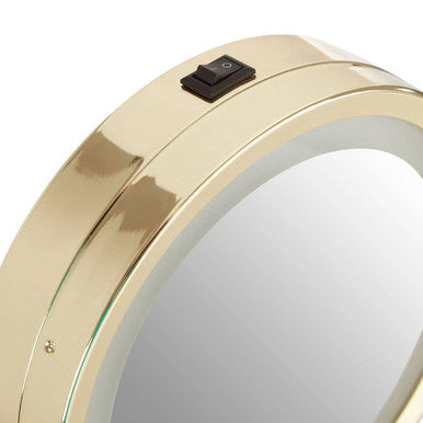 Cassini Gold Colour Iron Led Table Mirror