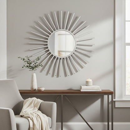 Farran Silver Finish Sun Wall Mirror