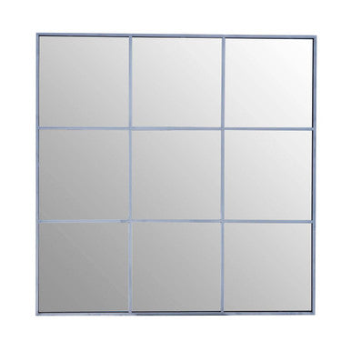 Oriel Grid Wall Mirror with Silver Finish Frame