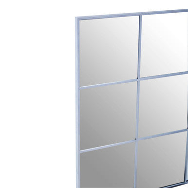 Oriel Grid Wall Mirror with Silver Finish Frame