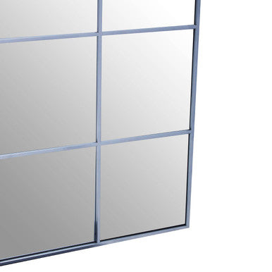 Oriel Grid Wall Mirror with Silver Finish Frame