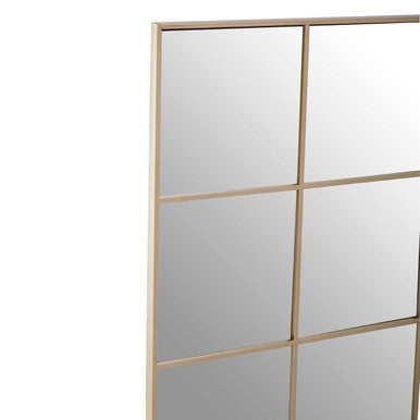 Oriel Grid Wall Mirror With Gold Finish Frame
