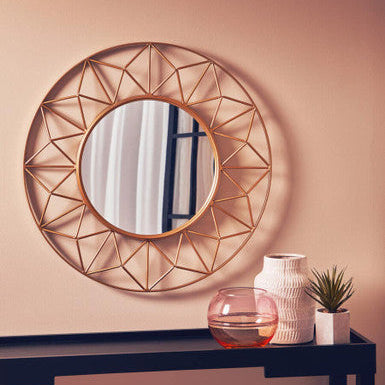 Matera 3D Round Gold Wall Mirror