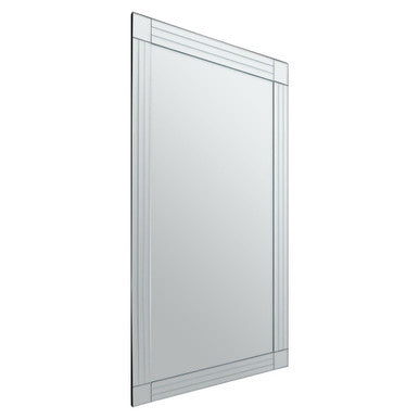 Sana Large Rectangular Wall Mirror with Linear Detail