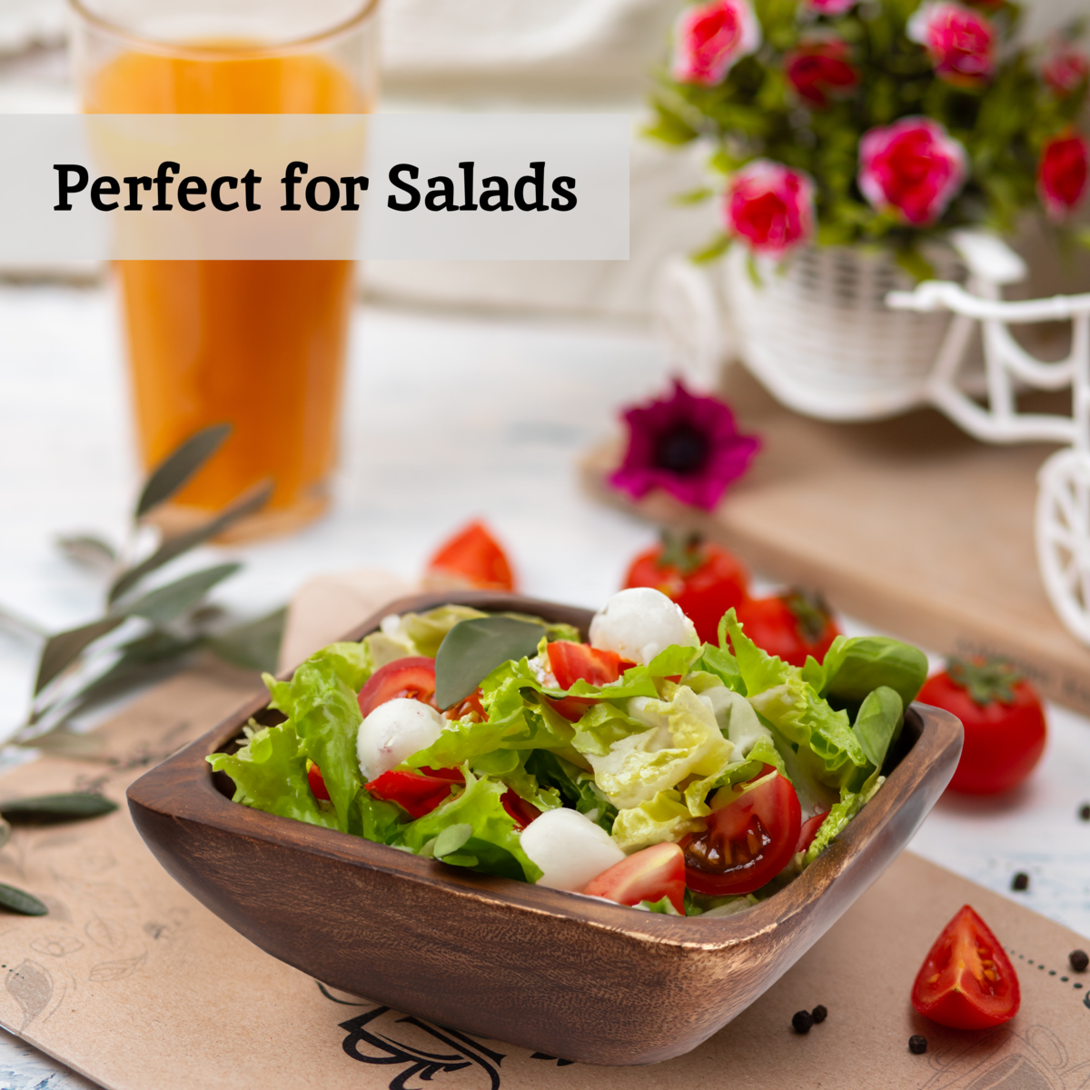 Kora Acacia Small Square Serving Bowl