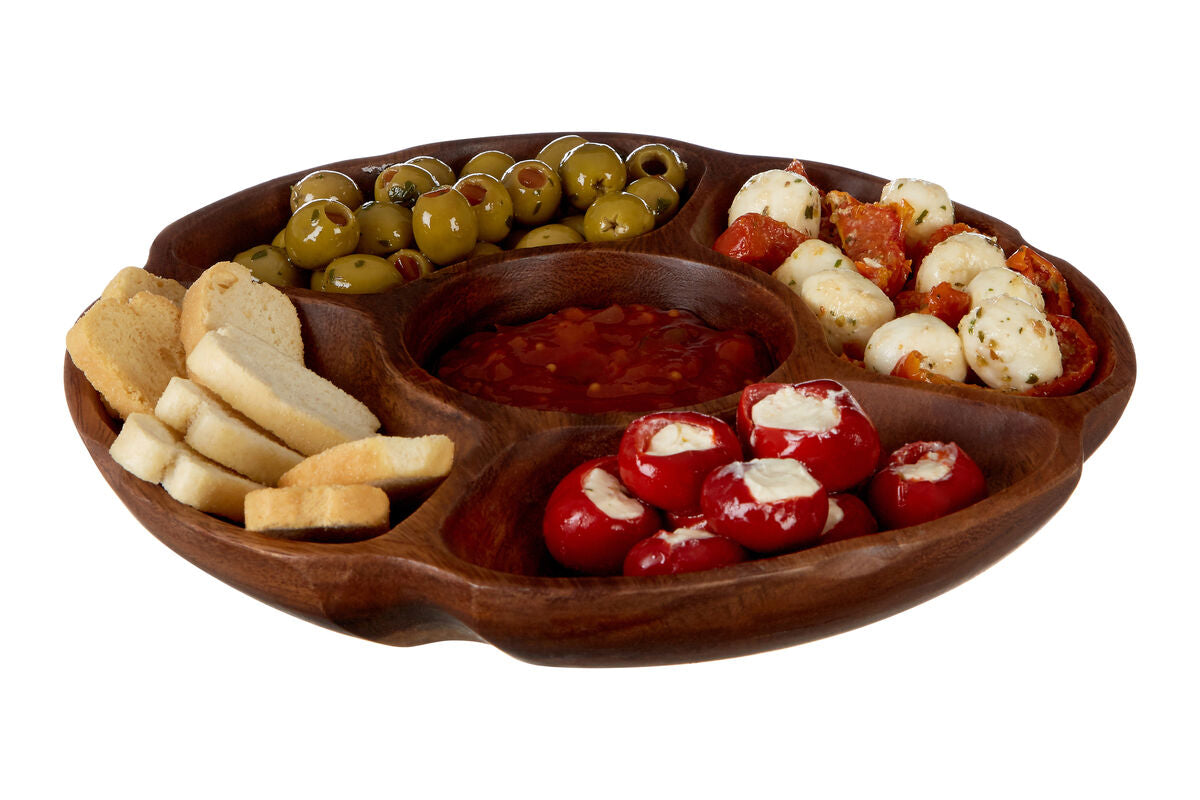 Kora Acacia Five Section Round Serving Dish