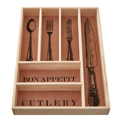 Bessan Wooden Vintage Design Cutlery Tray