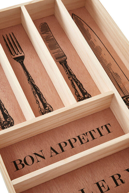 Bessan Wooden Vintage Design Cutlery Tray