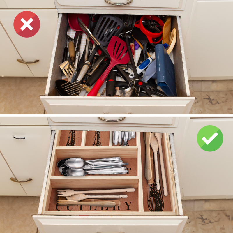 Bessan Wooden Vintage Design Cutlery Tray