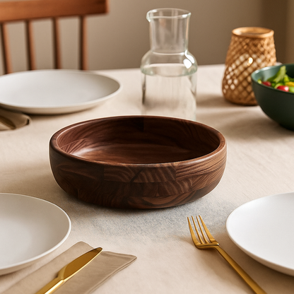 Rosi Round Sheesham Wood Salad Bowl