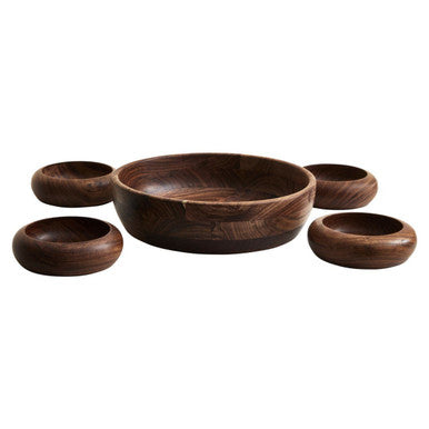Rosi Five Piece Sheesham Wood Salad Bowl Set