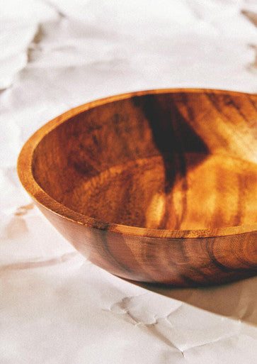 Rosi Large Round Sheesham Wood Tapered Salad Bowl