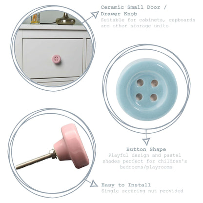 Button Ceramic Cabinet Knob