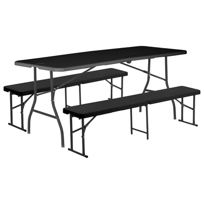 6 Feet Folding Table & Bench Set - 180cm