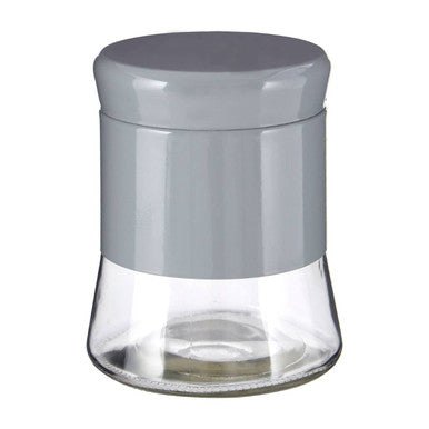 Luca Grey Steel and Glass Storage Jar - 800ml