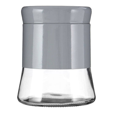 Luca Grey Steel and Glass Storage Jar - 800ml