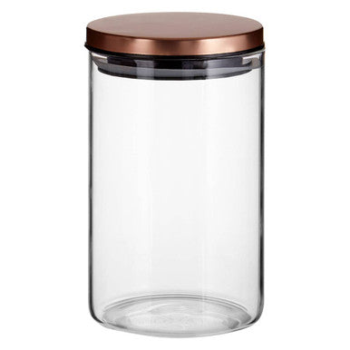 Freska Glass Storage Jar with Rose Gold Lid  950ml