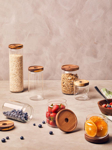Tromso Glass Storage Jar with Acacia Lid 860 ml