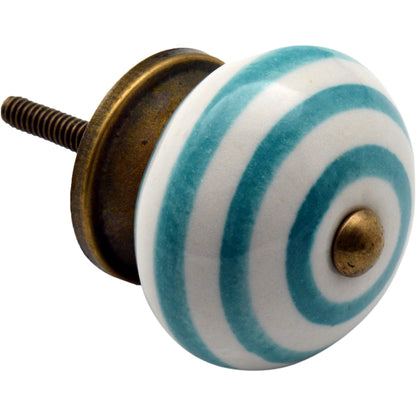 Round Stripe Ceramic Cabinet Knob