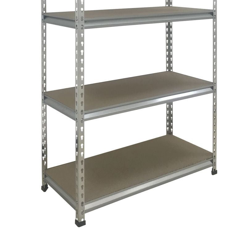 Steel Shelving Unit 4 Tier 180cm - Silver Boltless by Task DIY