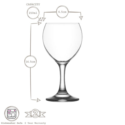 210ml Misket White Wine Glasses - Pack of Six