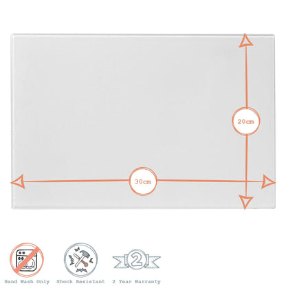 30cm x 20cm Glass Placemats - Pack of Six