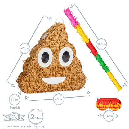 Large Poop Emoji Pinata Party Set