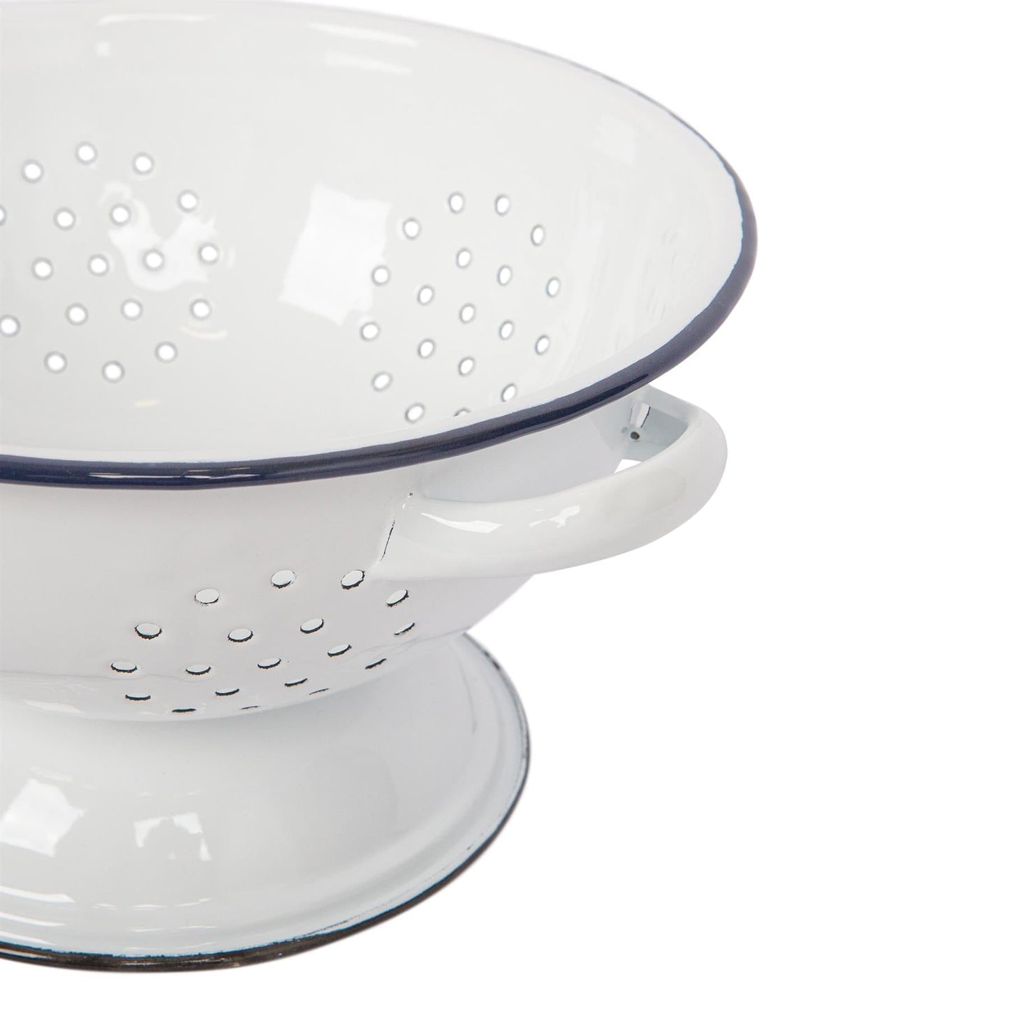 23.5cm White Enamel Colander