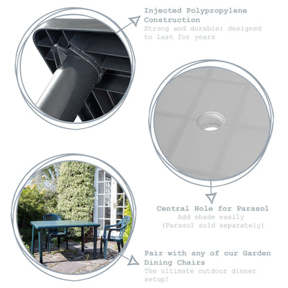 Six-Seater Rectangular Olot Garden Dining Table 140cm x 90cm