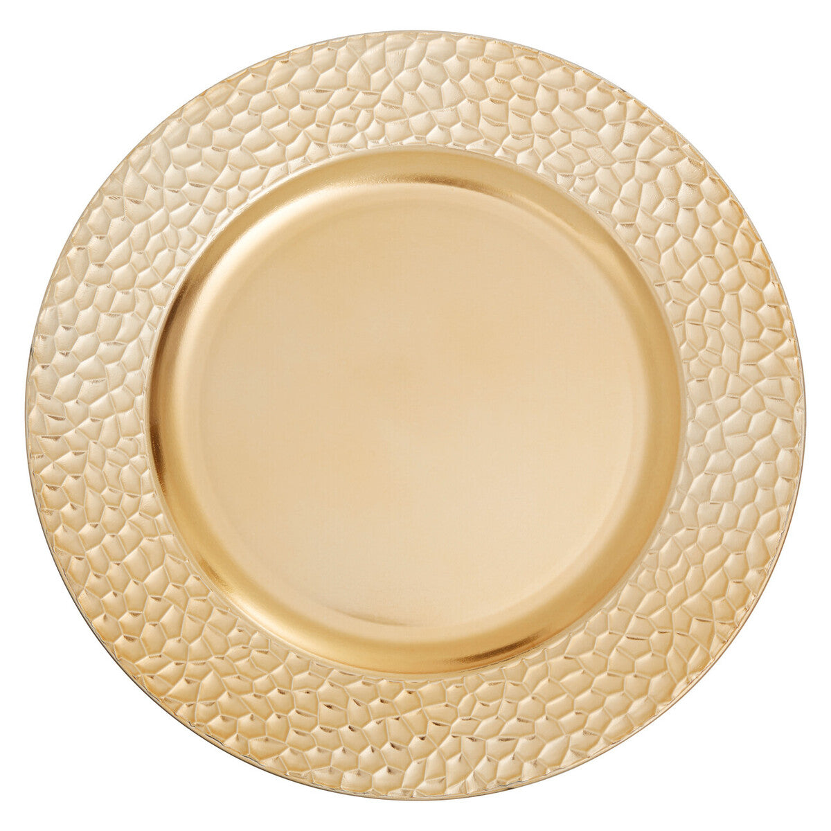 Dia Gold Charger Plate With Hammered Rim